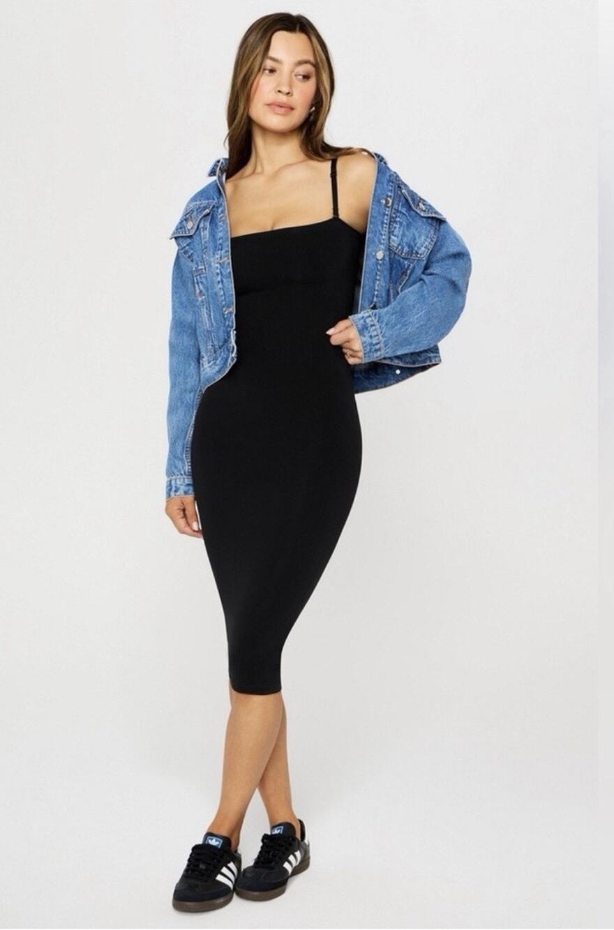 Yitty Women's Nearly Naked Shaping 5-in-1 Convertible Dress Black Sz L NWT